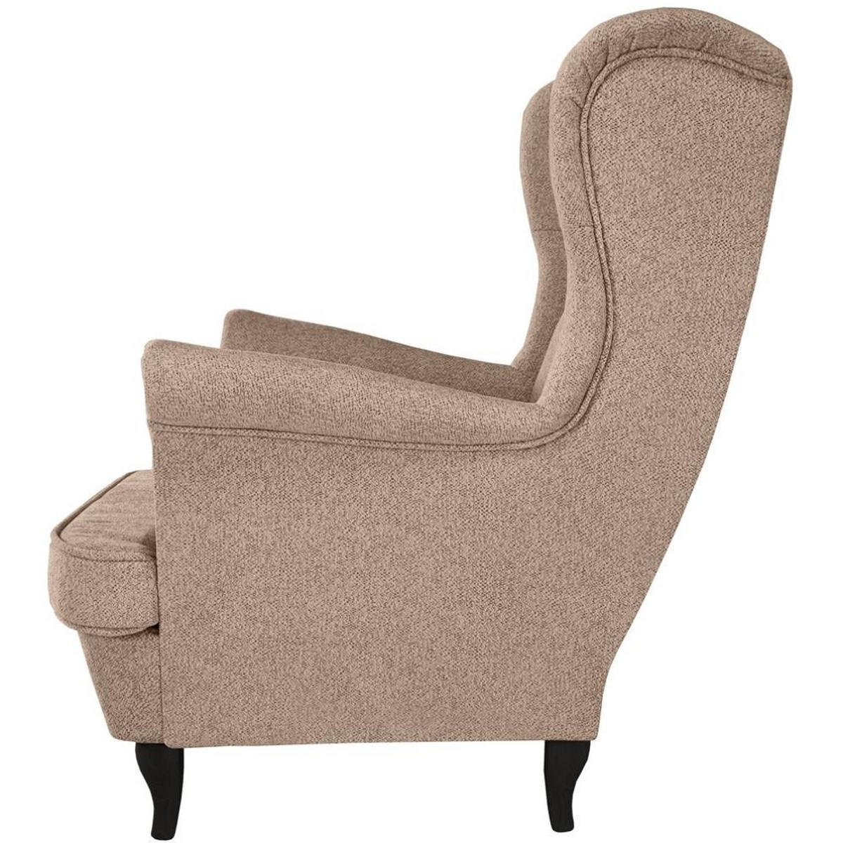 CHESTERFIELD-SESSEL Falco hellbraun mit Wenge Holzbeinen - Hellbraun, Holz/Textil (82/102/92cm) - Beautysofa
