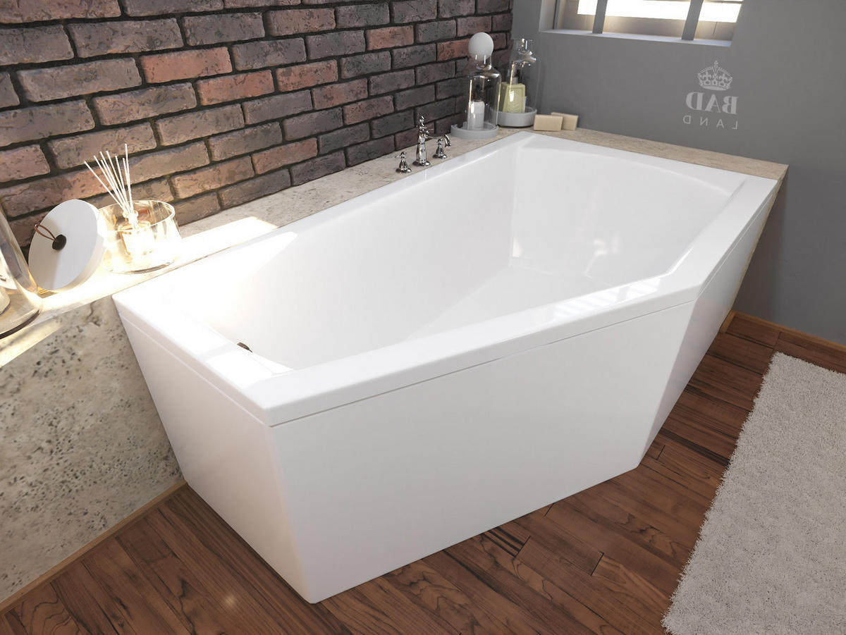 BADEWANNE Eckwanne SELENA 160/90 Rechts Ablauf & Füße - Weiß, Kunststoff (90/59/160cm) - bad land