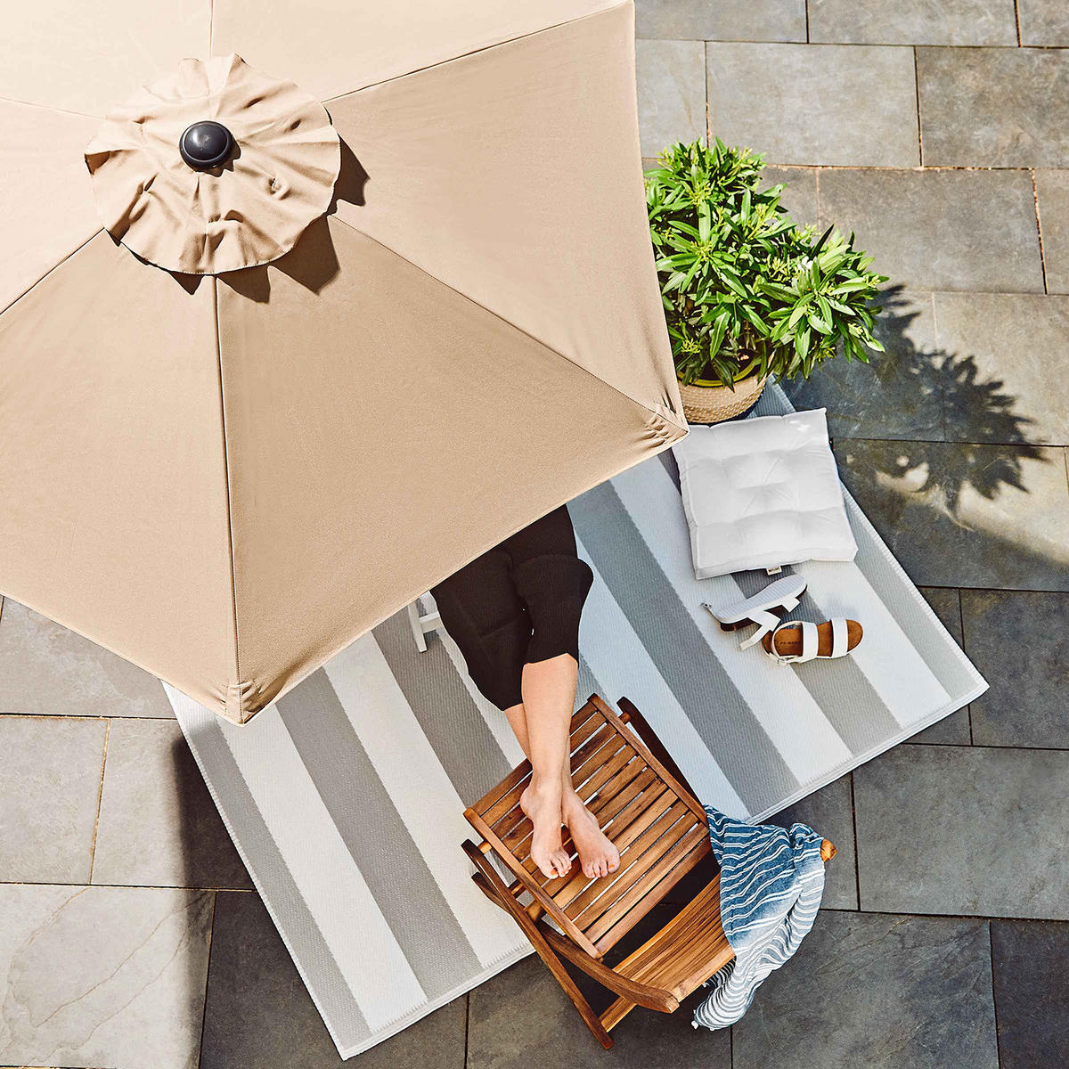 SONNENSCHIRM Siesta - Beige, Textil/Metall (250/250cm) - Butlers