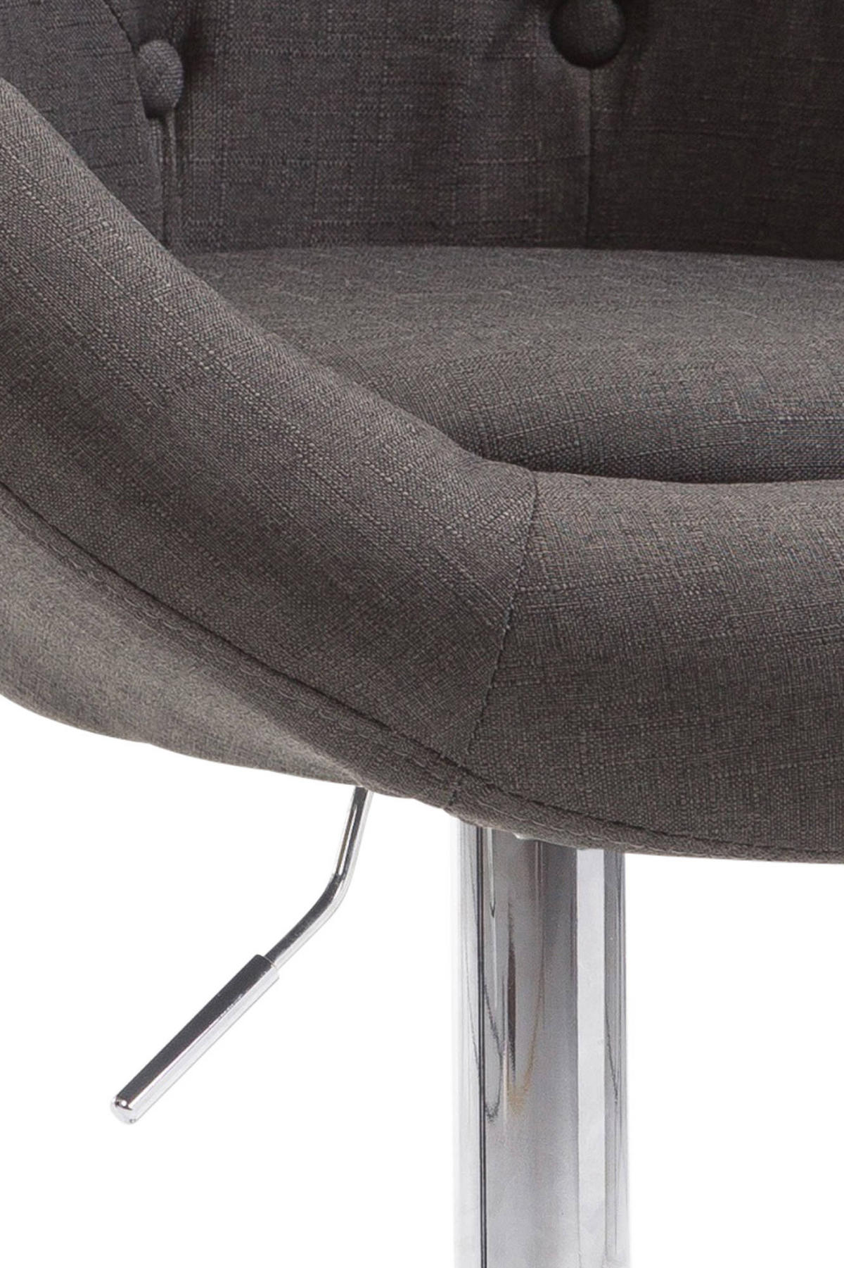 BARHOCKER Stoff dunkelgrau - Chromfarben/Dunkelgrau, Textil/Metall (65/107/57cm) - CLP
