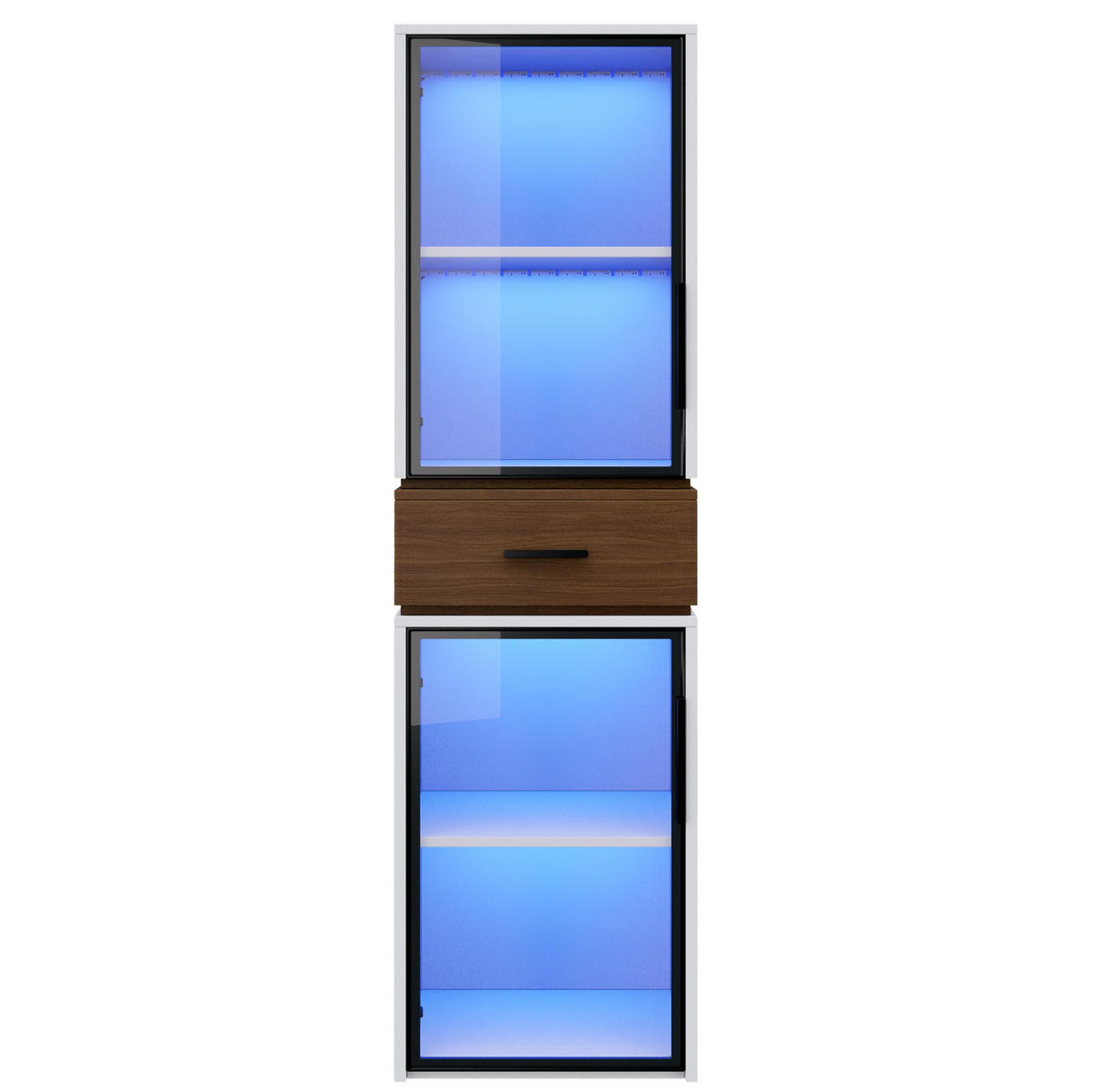 HIGHBOARD 40/200/40 cm Weiß aus MDF mit LED-Beleuchtung - Weiß, Holzwerkstoff (40/200/40cm) - OKMYHOME