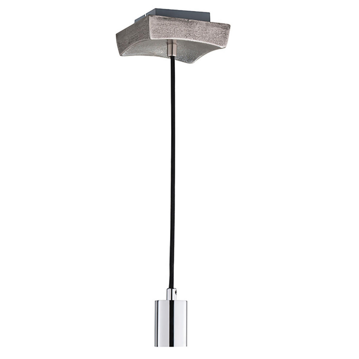 HÄNGELEUCHTE Metall Chrom Schwarz - Silberfarben, Metall (12/12/140cm)