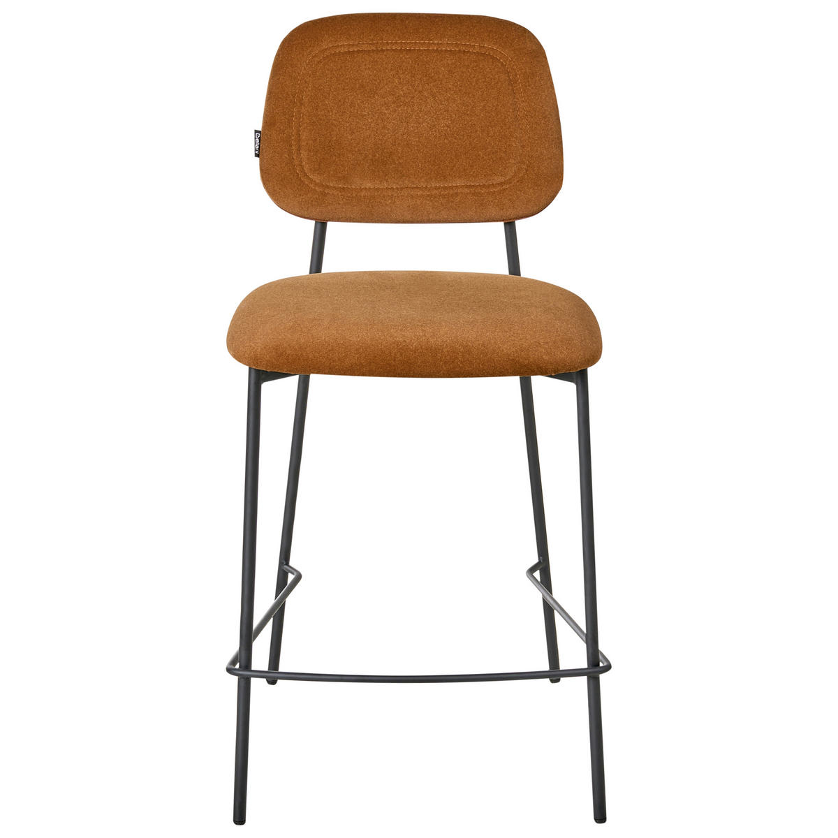 BARSTÜHLEN 2er-Set Goldbraun Duette - Schwarz/Braun, Textil (45/96/48cm) - Beliani