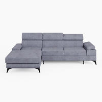 ECKSOFA VENTO Links Grau Velours Premium L-Form Couch mit Schlaffunktion & Bettkasten - Schwarz/Grau, Holz (190/261cm) - Barchello