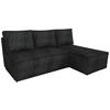 ECKSOFA Hector mit Schlaffunktion Schwarz Cord - Schwarz, Textil (200/141cm) - Bromarkt