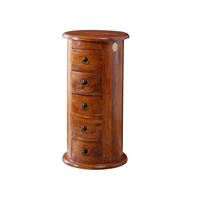 KOMMODE rund Akazie 45x45x88 honig lackiert OXFORD #0338 - Braun, Holz (45/88/45cm) - Massivmoebel24
