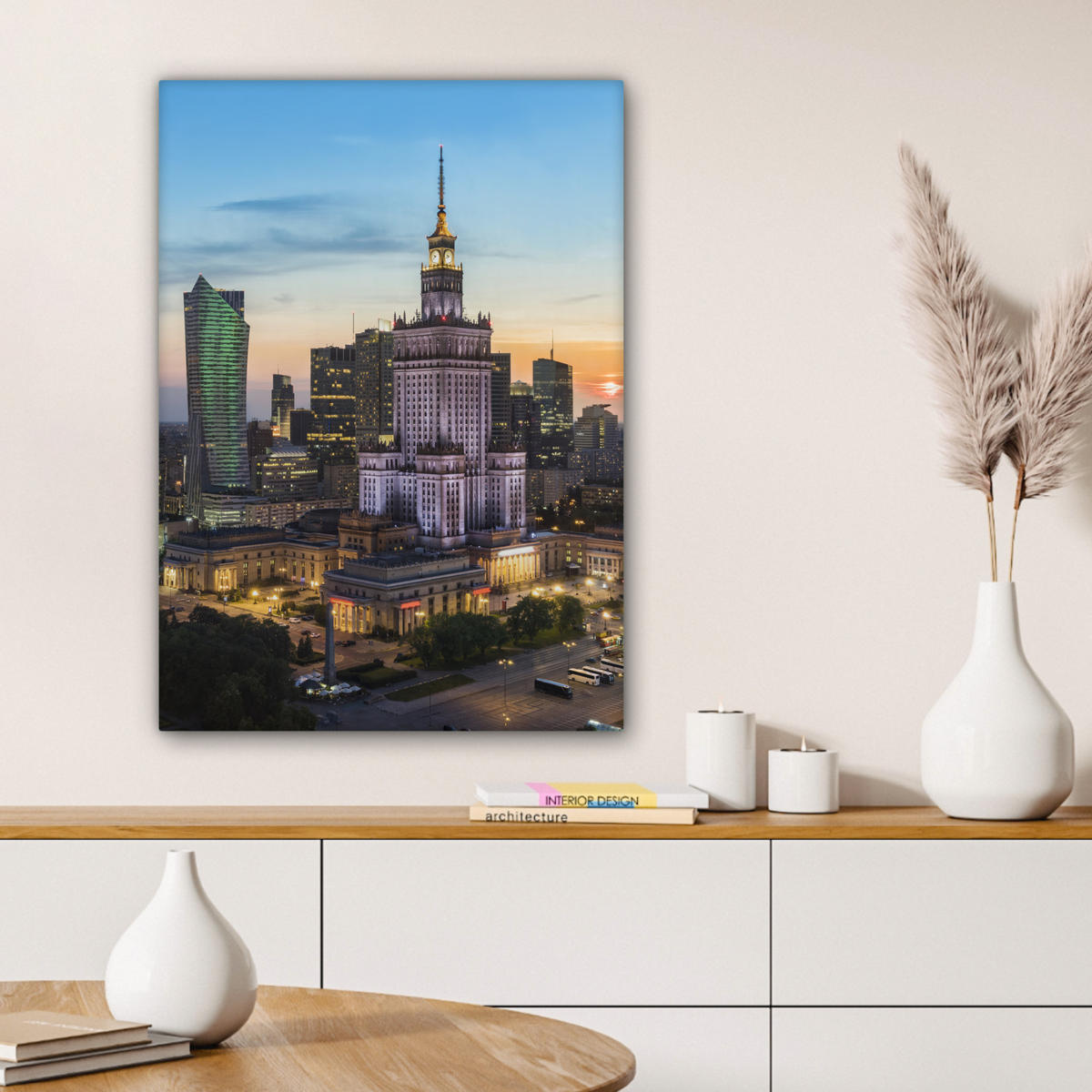 LEINWANDBILD Polen - Sonne - Warschau 60x80 cm - Blau, Textil (60/80cm) - MuchoWow