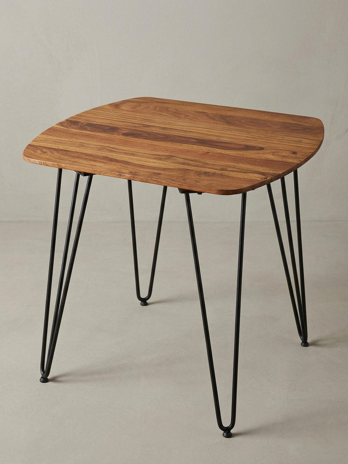 ESSZIMMERTISCH – Massivholz Braun 80x80x76 cm Modern abgerundete Ecken - Schwarz/Braun, Holz/Metall (80/80/76cm) - KADIMA DESIGN