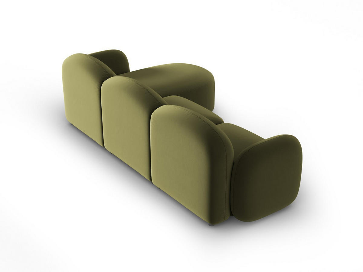 ECKSOFA links Blair aus Samt hellgrün 4 Sitzplätze - Hellgrün, Textil (155/272cm) - Micadoni