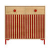 KOMMODE mit 2 Türen und 2 Schubladen ALISE Kids - Rot/Eiche Artisan, Holzwerkstoff (90/85/45cm) - RNT By Really Nice Things