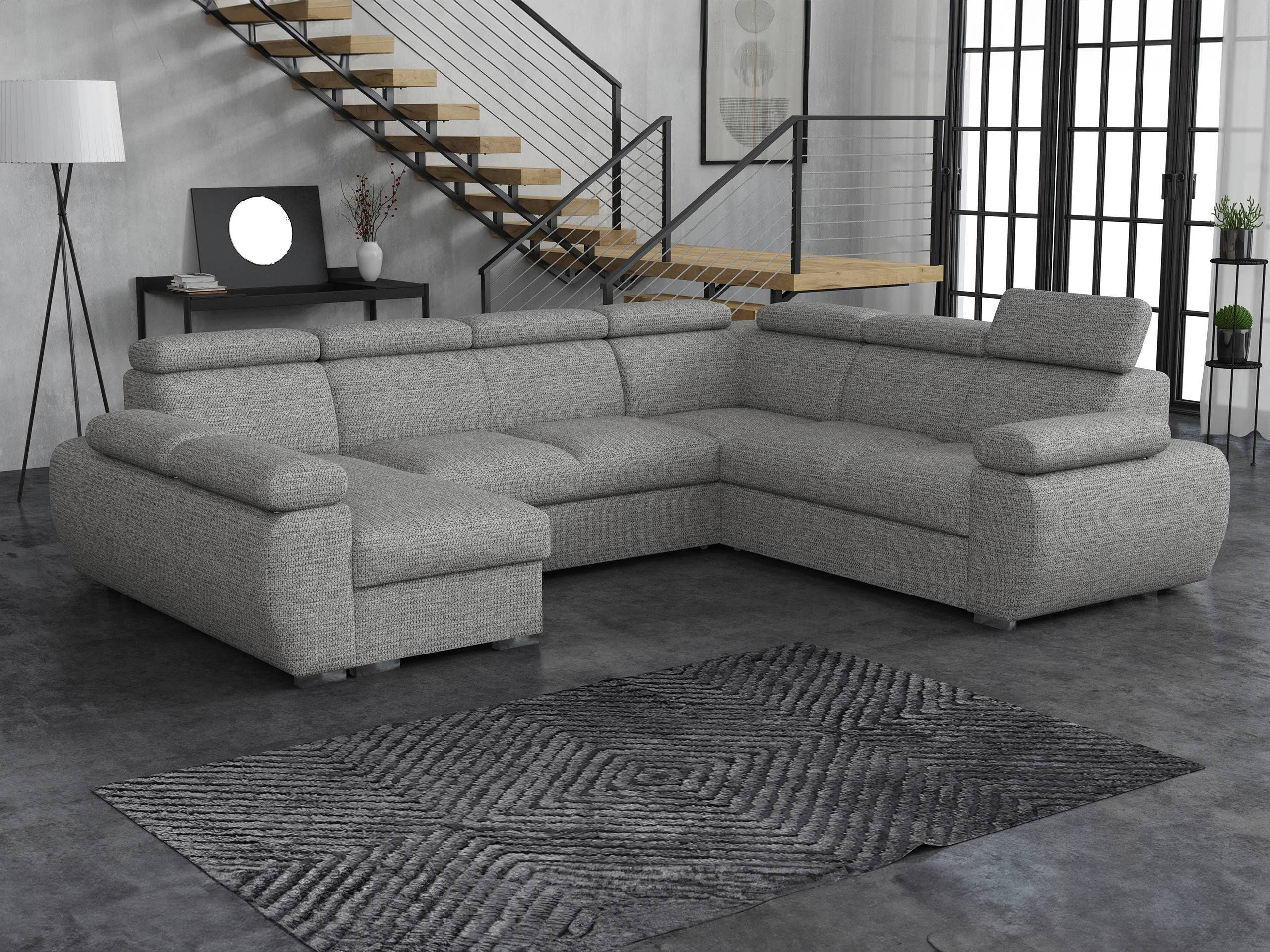WOHNLANDSCHAFT Boston U, Seite: Links - LC+2P+R+2R - Chromfarben/Graphitfarben, Holz/Textil (325/98/260cm) - MIRJAN24