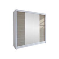 SCHWEBETÜRENSCHRANK Talin II - Beige/Silberfarben, Holzwerkstoff/Metall (180/215/58cm) - MIRJAN24