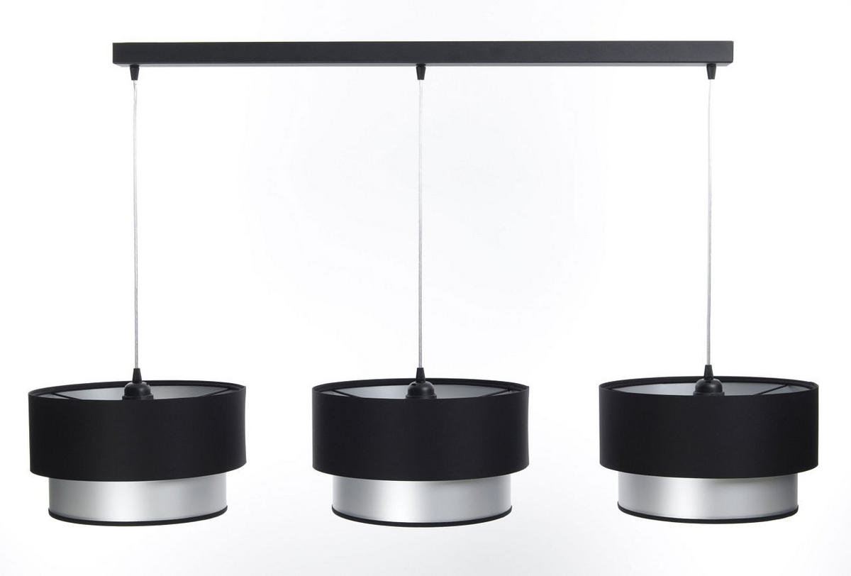 HÄNGELEUCHTE Schwarz 30/88 cm - Silberfarben, Kunststoff (30/2.6/88cm) - ONZENO