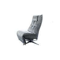 RELAXSESSEL MIKO Steingrau Velvet Relaxfunktion - Schwarz/Grau, Textil/Metall (75/115/94cm) - KAWOLA