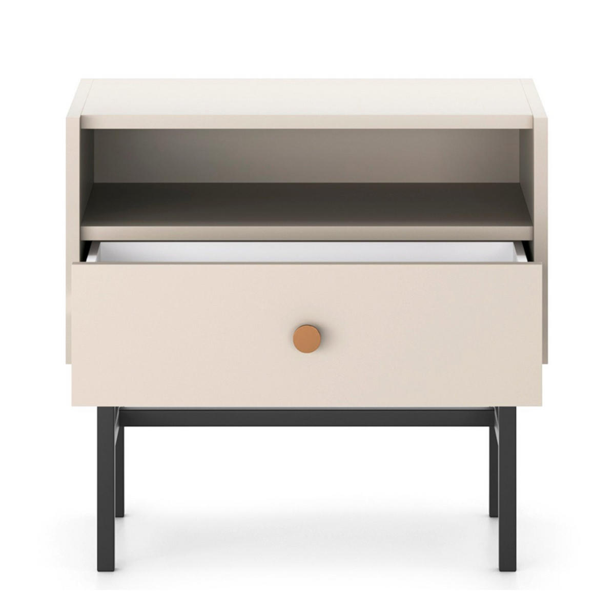 NACHTTISCH Divenos Greige 54 cm - Taupe/Goldfarben, Holzwerkstoff/Metall (54.8/52/39cm) - Selsey
