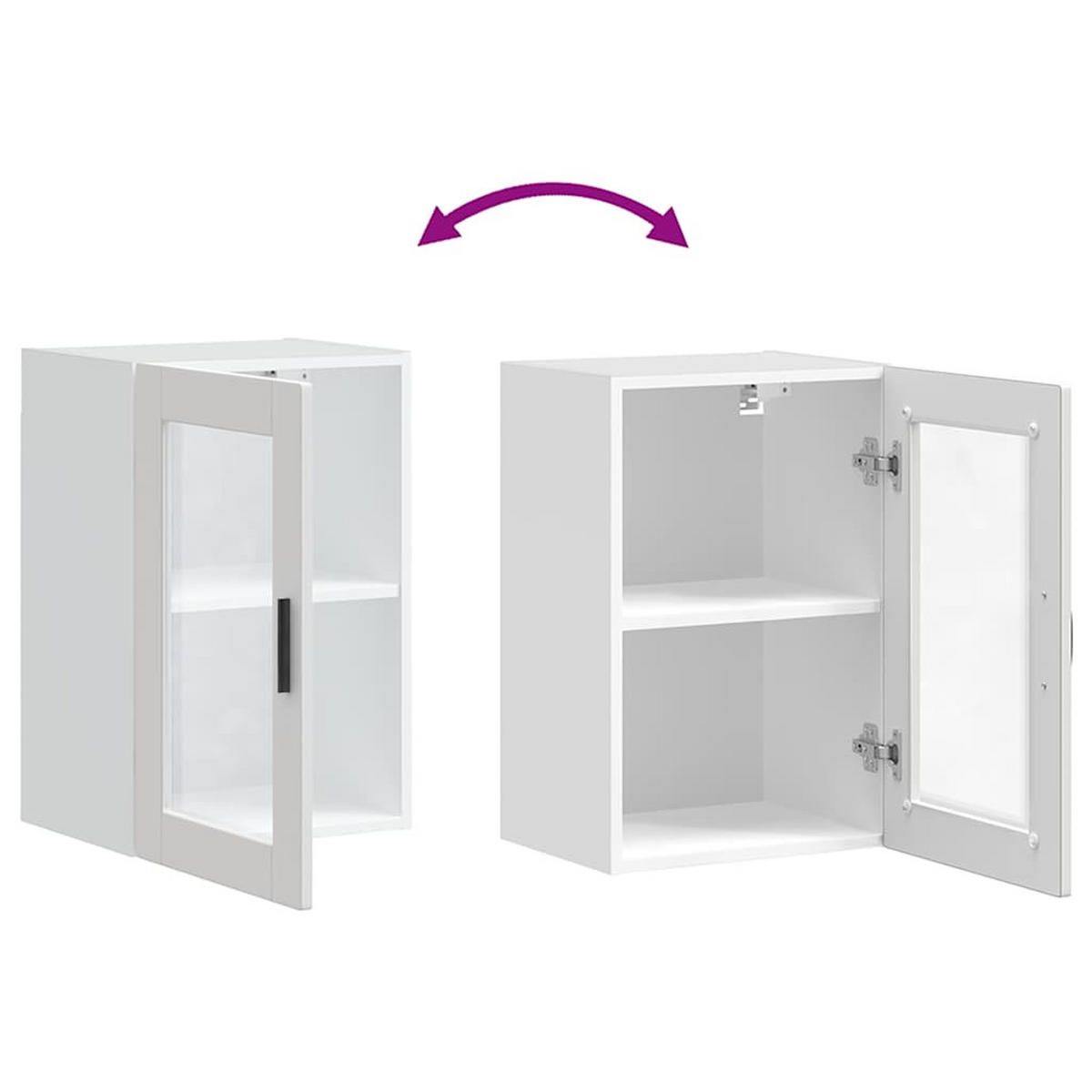 KÜCHEN-HÄNGESCHRANK Mit Glastür Weiss - Weiß, Holzwerkstoff (31/60/40cm) - vidaXL