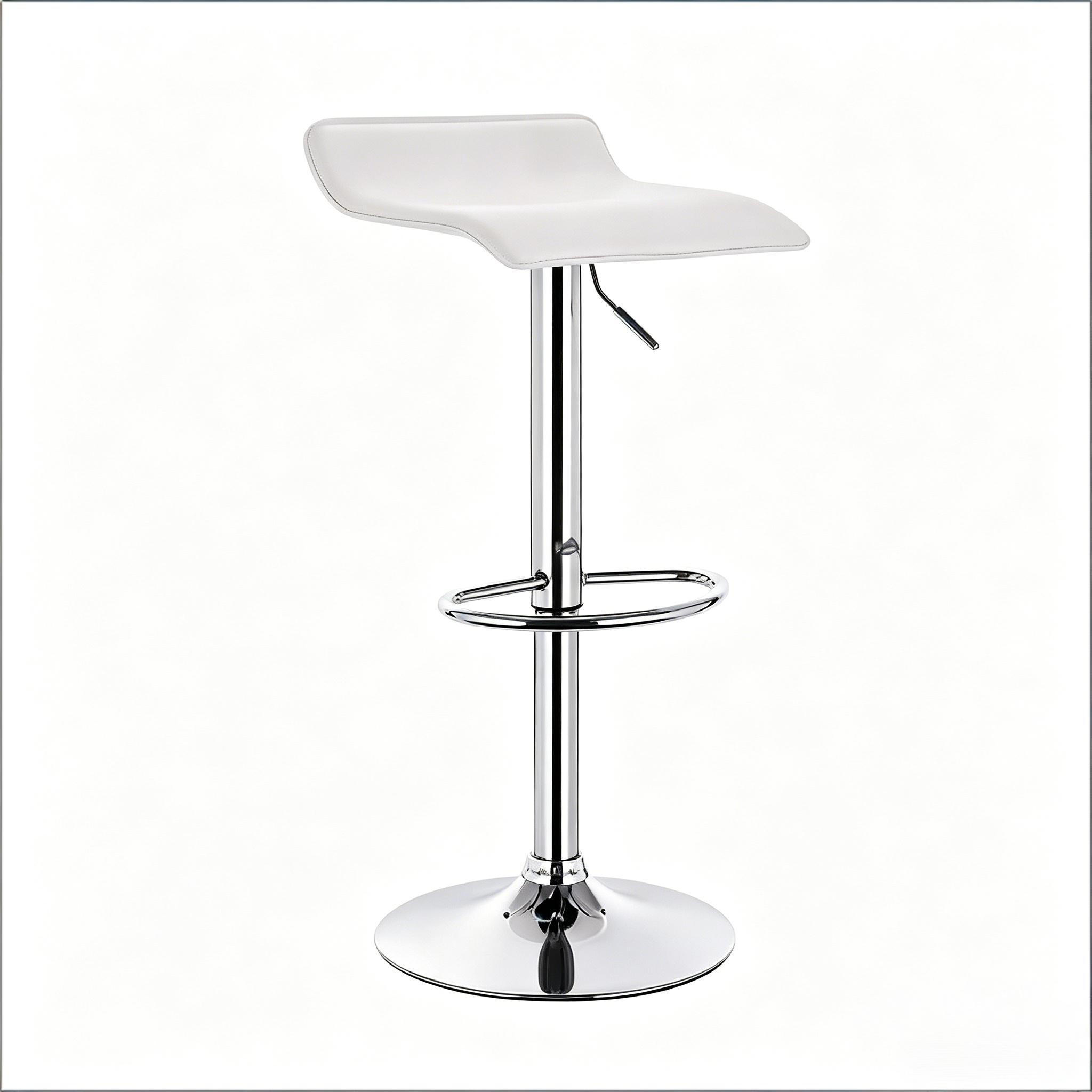 BARHOCKER Weiß 1er-Set Höhenverstellbar Drehbar 360° Kunstleder - Weiß, Metall (38.5/84/39cm) - PANGIVO