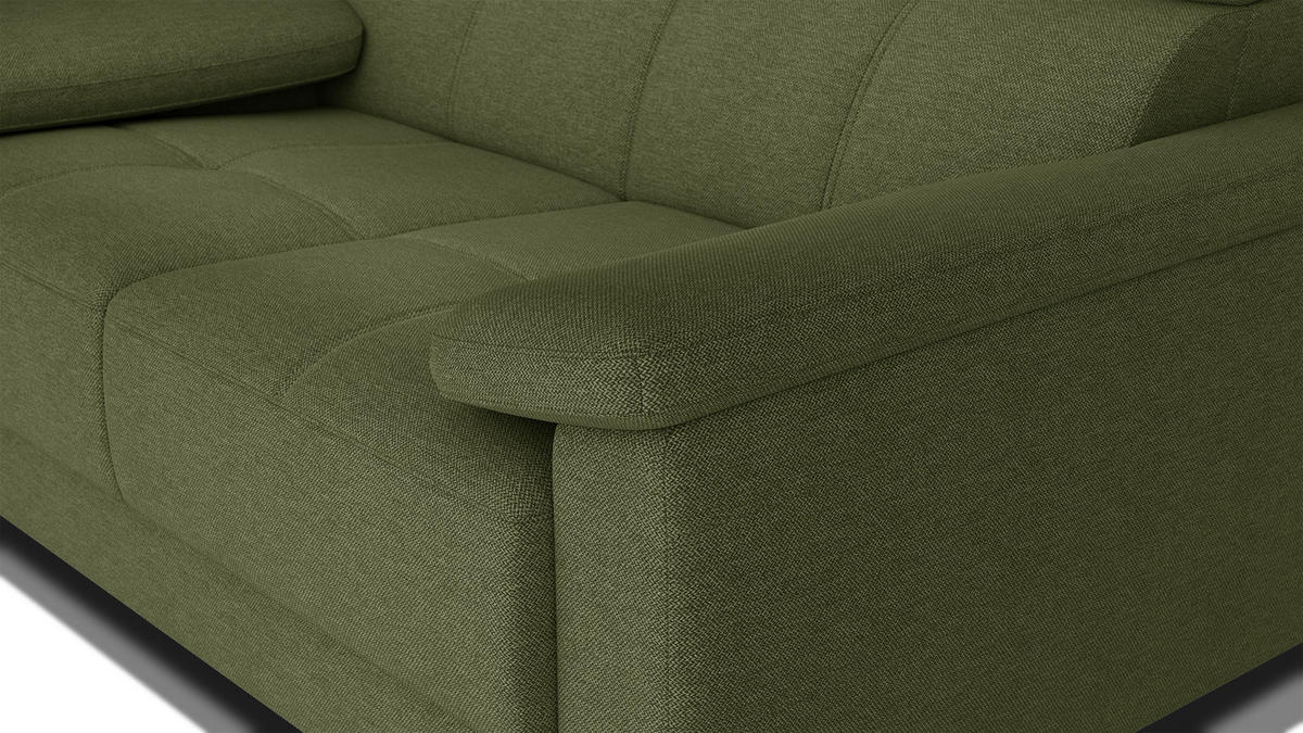SOFA TAUNUS 2-Sitzer, grün - Schwarz/Grün, Holzwerkstoff/Textil (141/80/102cm) - Courtois Laville