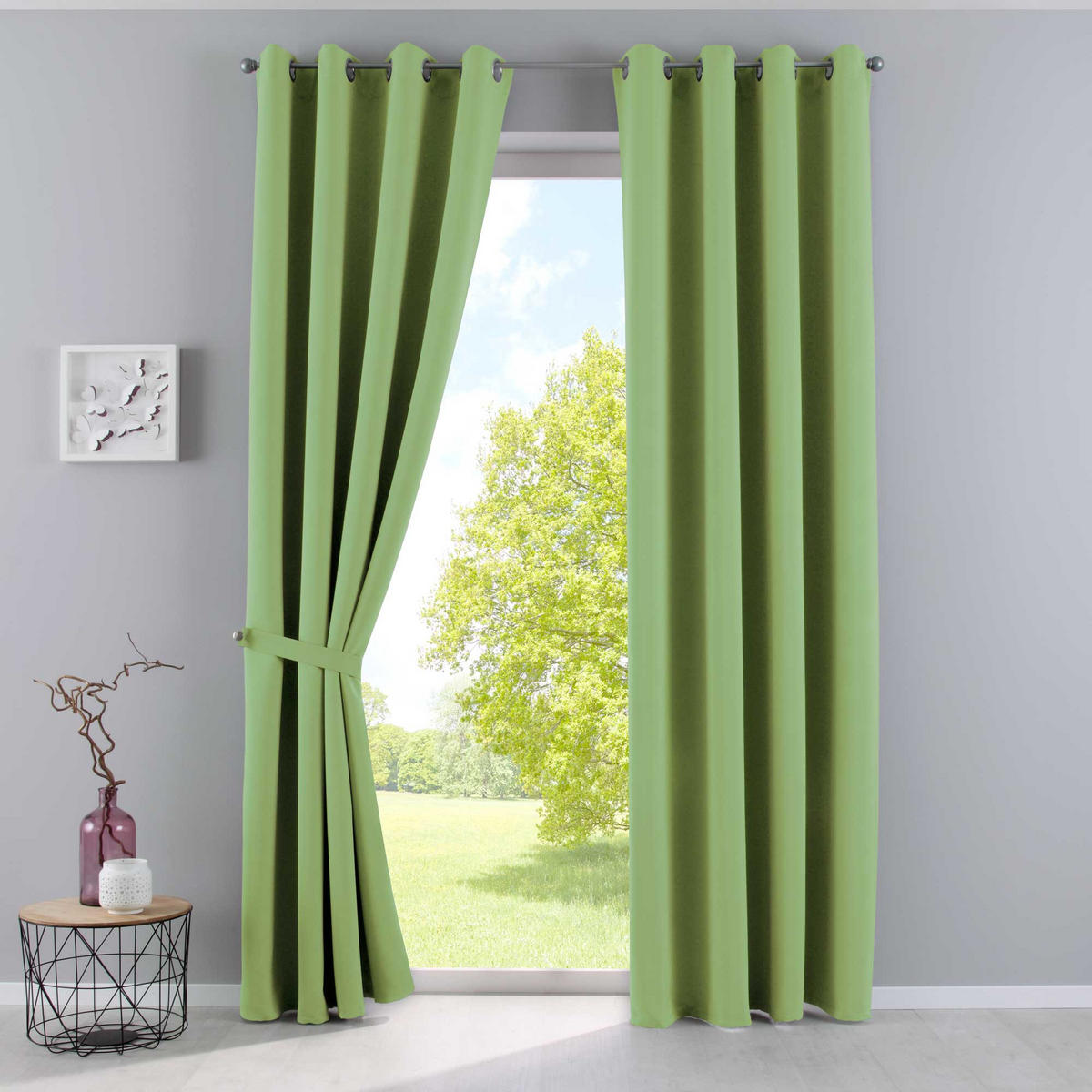 VORHANG »NEW YORK« HxB 245x140 cm Grün - Grün, Textil (140/245cm) - Gardinenbox