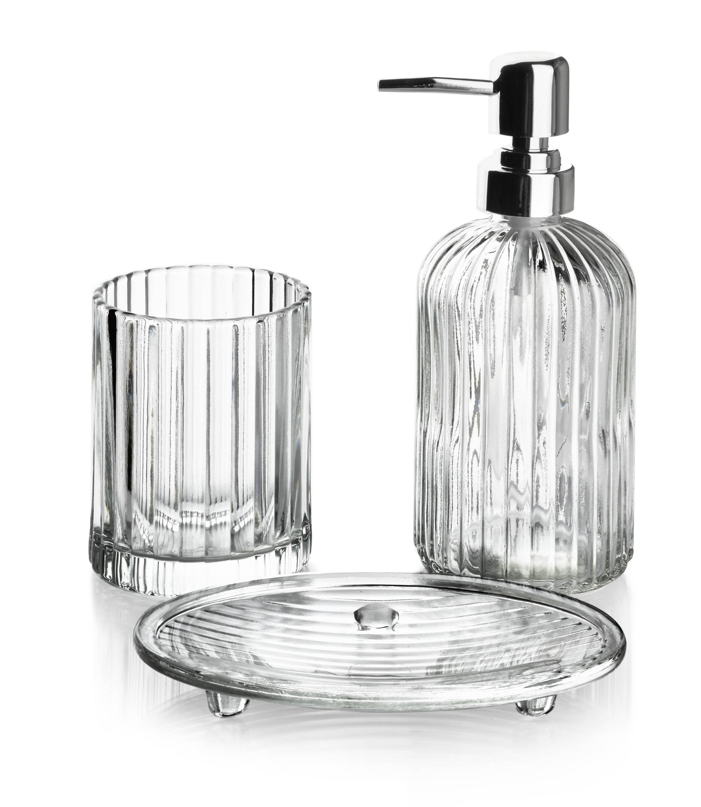 BADEZIMMERZUBEHÖR Ari Grau 19/9/19 cm Glas - Hellgrau, Glas (9/19/19cm) - Mondex