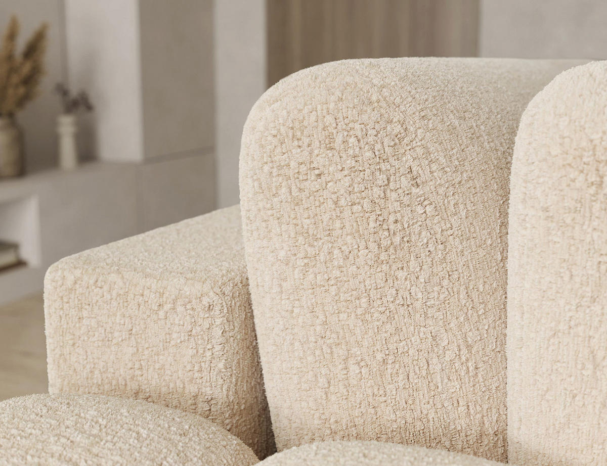 ECKSOFA COZION L-Form mit Schlaffunktion & Bettkasten – Modernes 3-Sitzer Sofa, HR-Kaltschaum, Wellenfederung, 267 × 165 cm - Creme/Schwarz, Kunststoff (165/267cm) - Wohnideebilder
