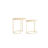 BEISTELLTISCH Sadar Braun Ø52/46 cm 2er-Set - Braun, Metall (52/52/46cm) - Light & Living
