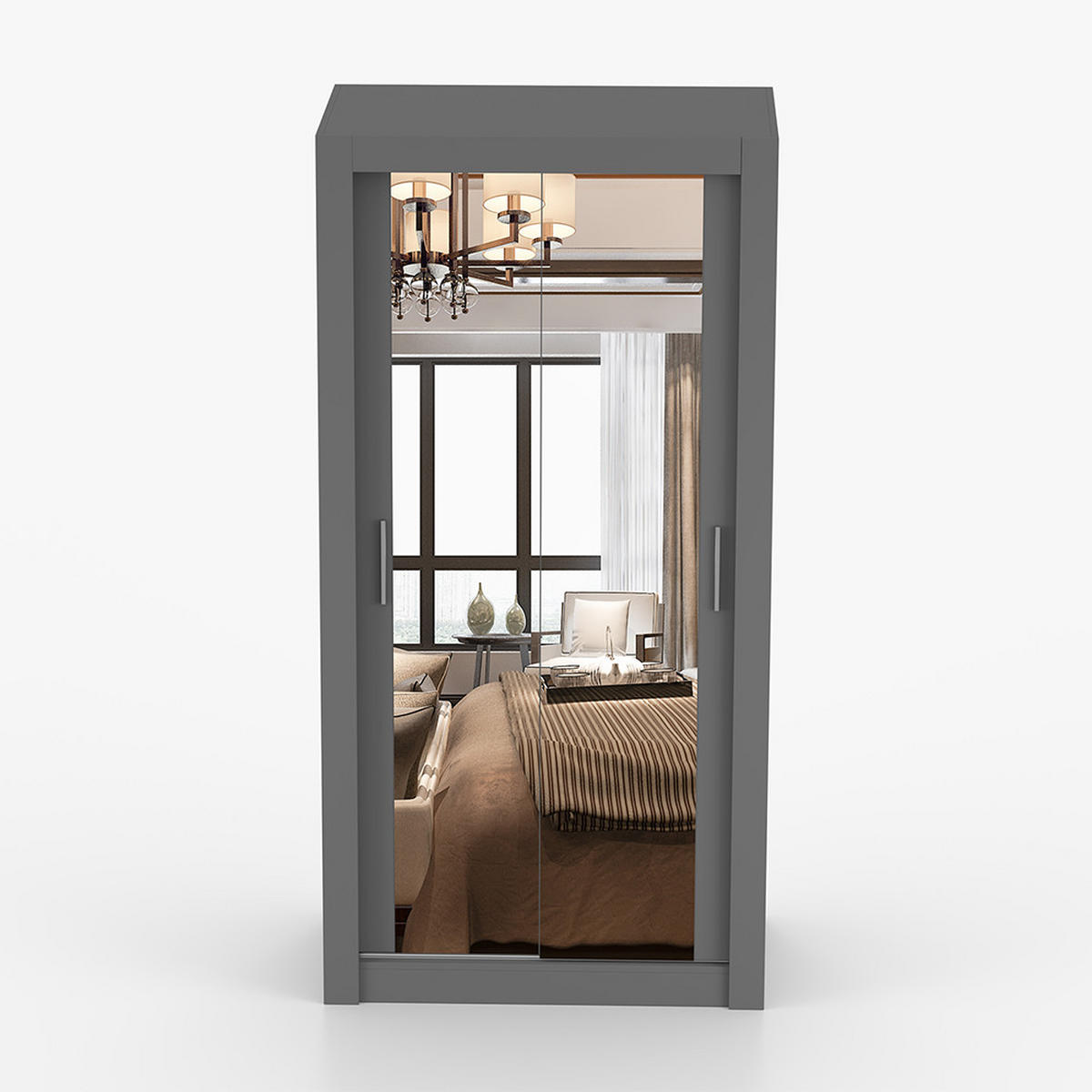 SKŘÍŇ s otočnými dveřmi Milan 100 cm 100/200/64 cm, 2dveřová, šedé - šedá, kompozitní dřevo (100/200/64cm) - imoebel24