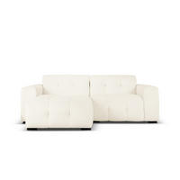 ECKSOFA links Kendal aus Samt leichtes beige 4 Sitzplätze - Creme, Textil (173/256cm) - Micadoni