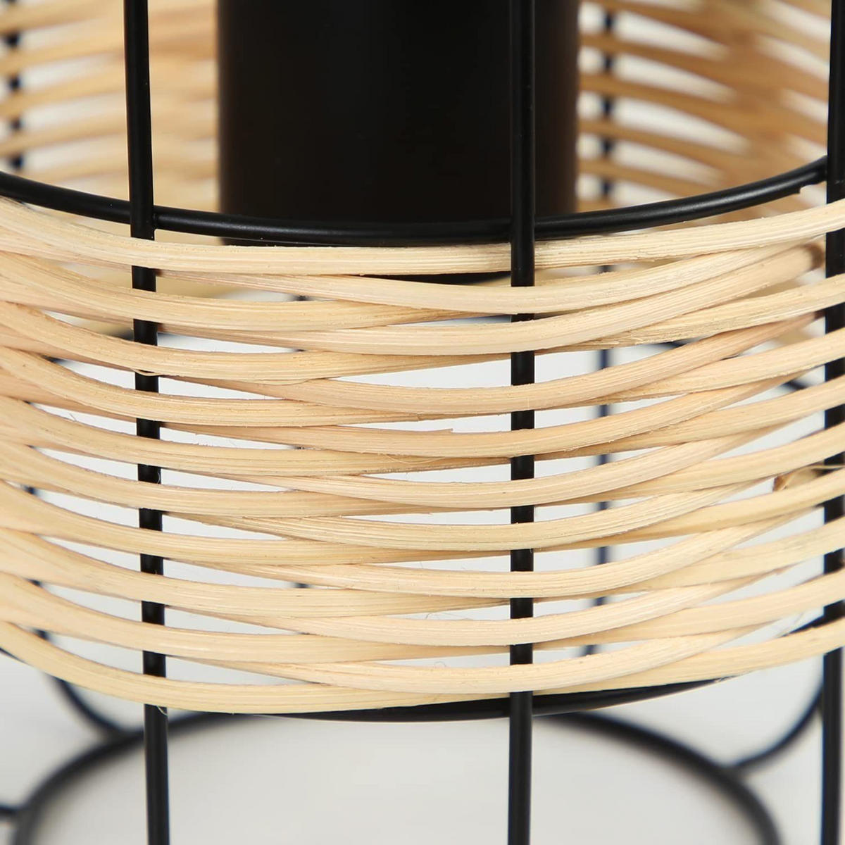 HÄNGELEUCHTE Rattan 25/25/135 cm - Schwarz, Metall (25/25/135cm) - Nettlife