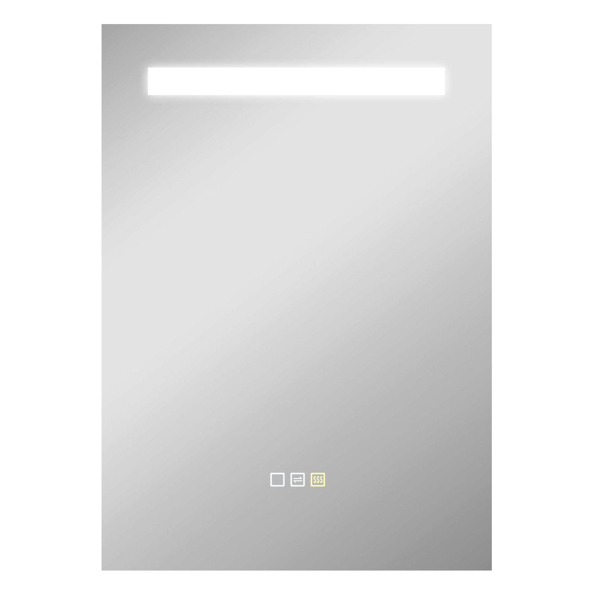 BADEZIMMERSPIEGEL mit LED-Beleuchtung, 3 Lichtfarben, Antibeschlagfunktion,IP44,70 x 50 cm - Silberfarben, Glas (3.5/50/70cm) - Vallsero