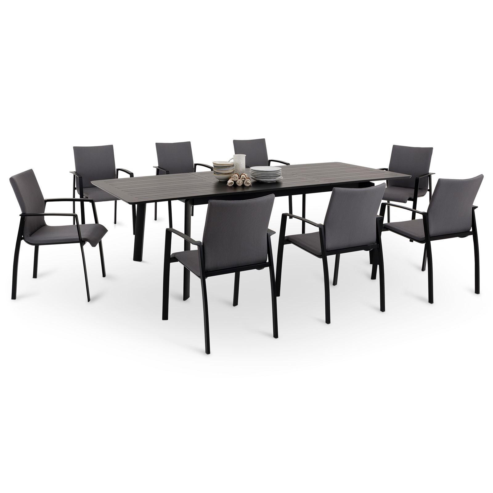 GARTENMÖBELSET VERANO - Schwarz, Metall - IDIMEX
