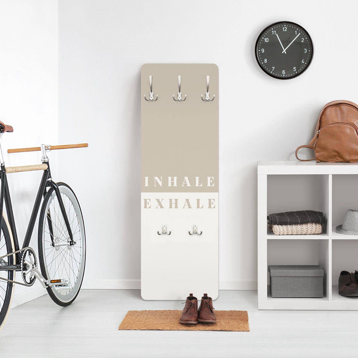 WANDGARDEROBE - Inhale and exhale 34/105 cm - Beige, Holzwerkstoff (34/105/1.6cm) - Bilderwelten