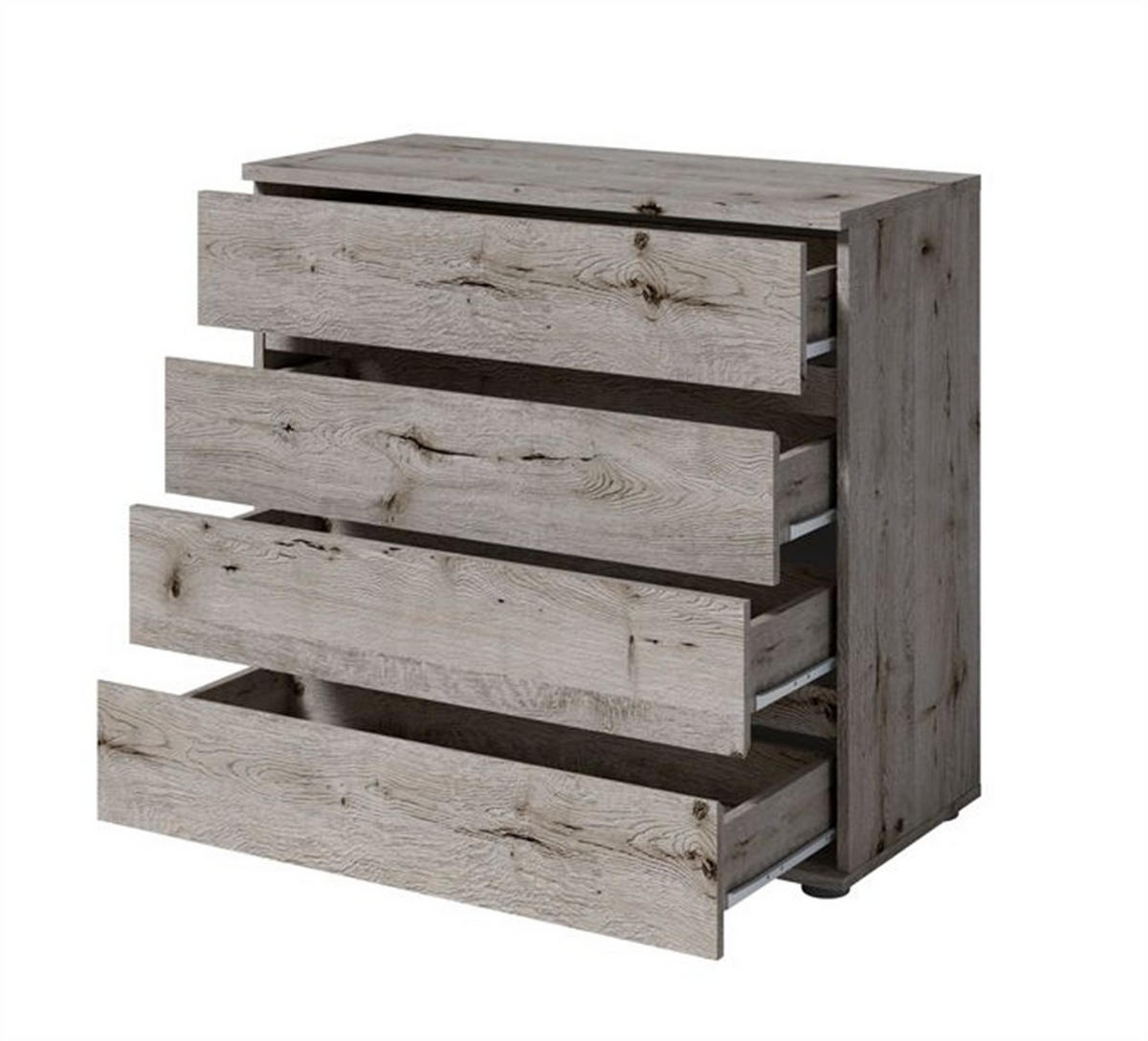 KOMMODE HEIMOR 91,5/85/42cm mit 4 Schubladen Türen Eiche wellington - Eichefarben, Holzwerkstoff (91.5/85/42cm) - MASSENO