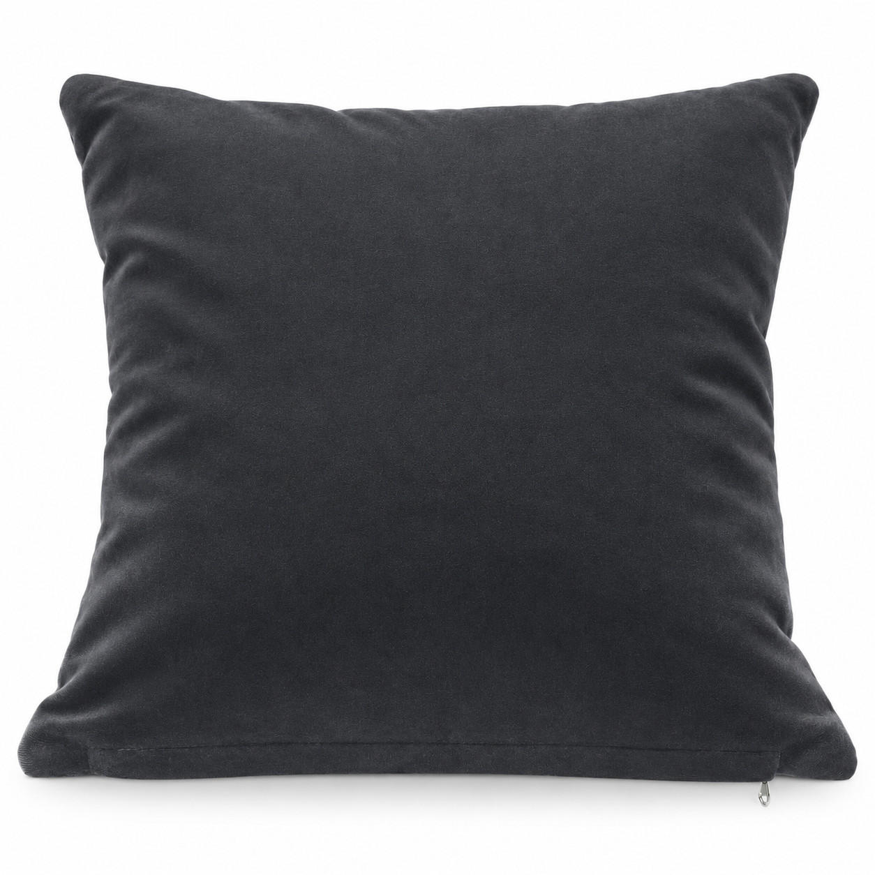 KISSENBEZUG Anthrazit 40x40 Samt weich - Anthrazit, Textil (40/40cm) - TiborTex