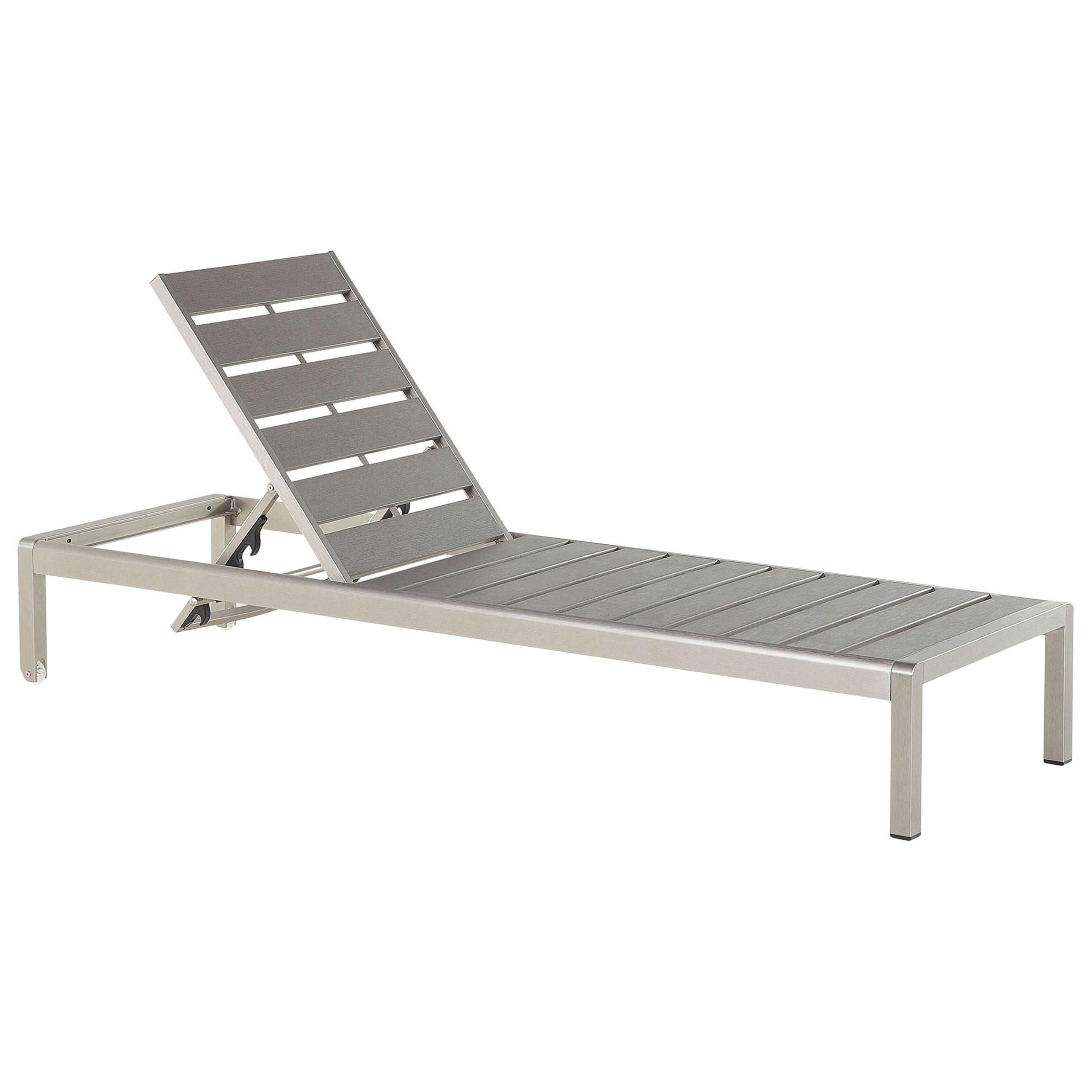 GARTENLIEGE grau Nardo - Grau, Metall (64/93/198cm) - Beliani