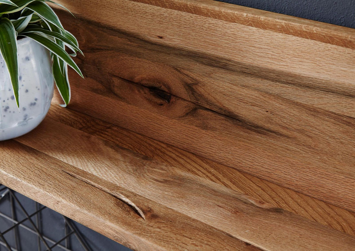 WANDREGAL Wild-/Zerreiche 115x17x19 natur geölt MONTREUX #106 - Naturfarben, Holz (115/19/17cm) - Massivmoebel24