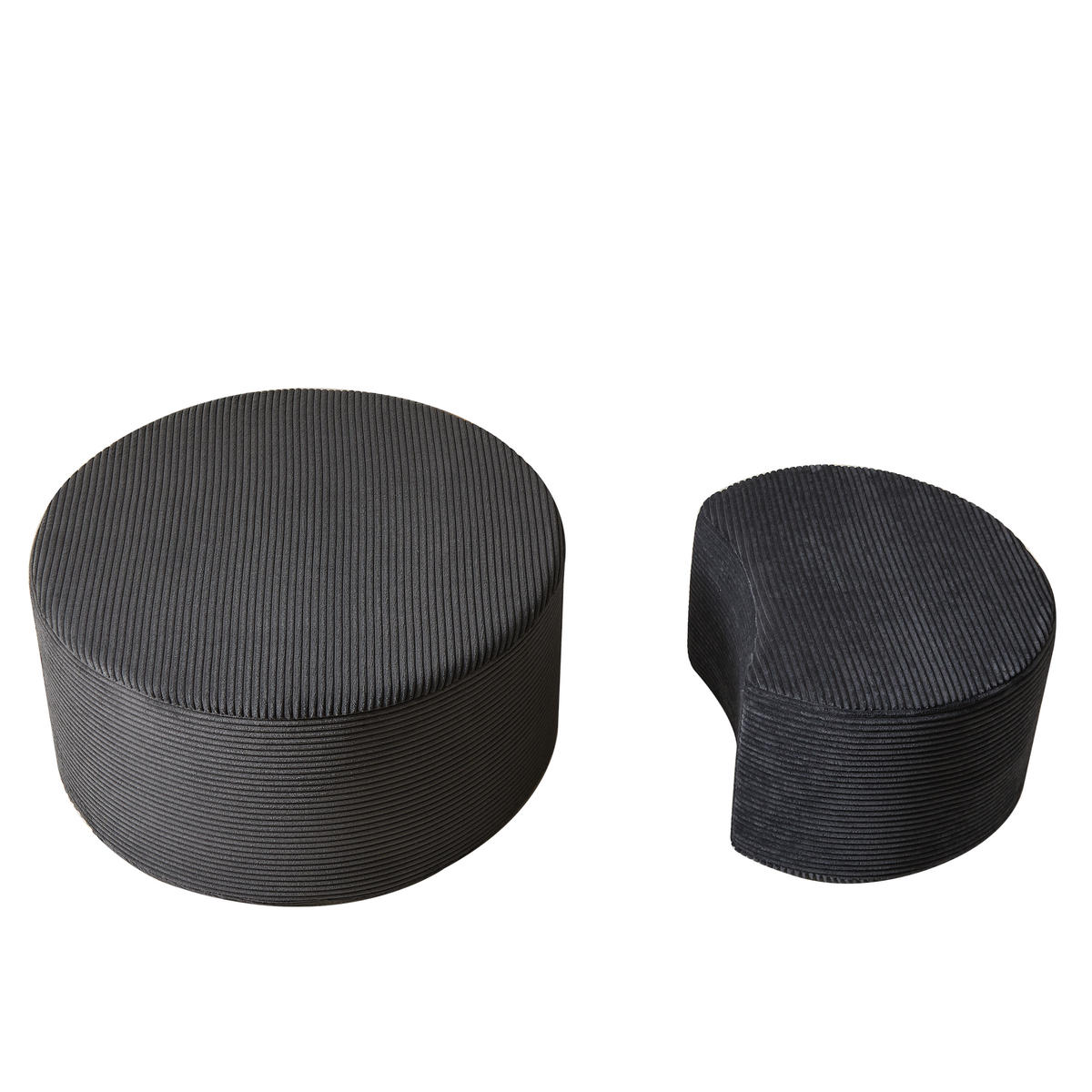 COUCHTISCH Set 2-teilig schwarz mit Schaumstoffpolsterung - Schwarz, Holzwerkstoff (127/81/40cm) - OKWISH