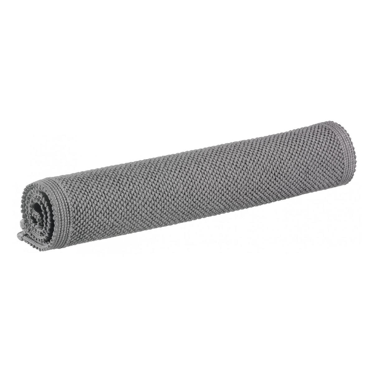 BADEMATTE Etia perlweiß 70 x 140 cm - Hellgrau, Textil (70/140cm) - Vivaraise
