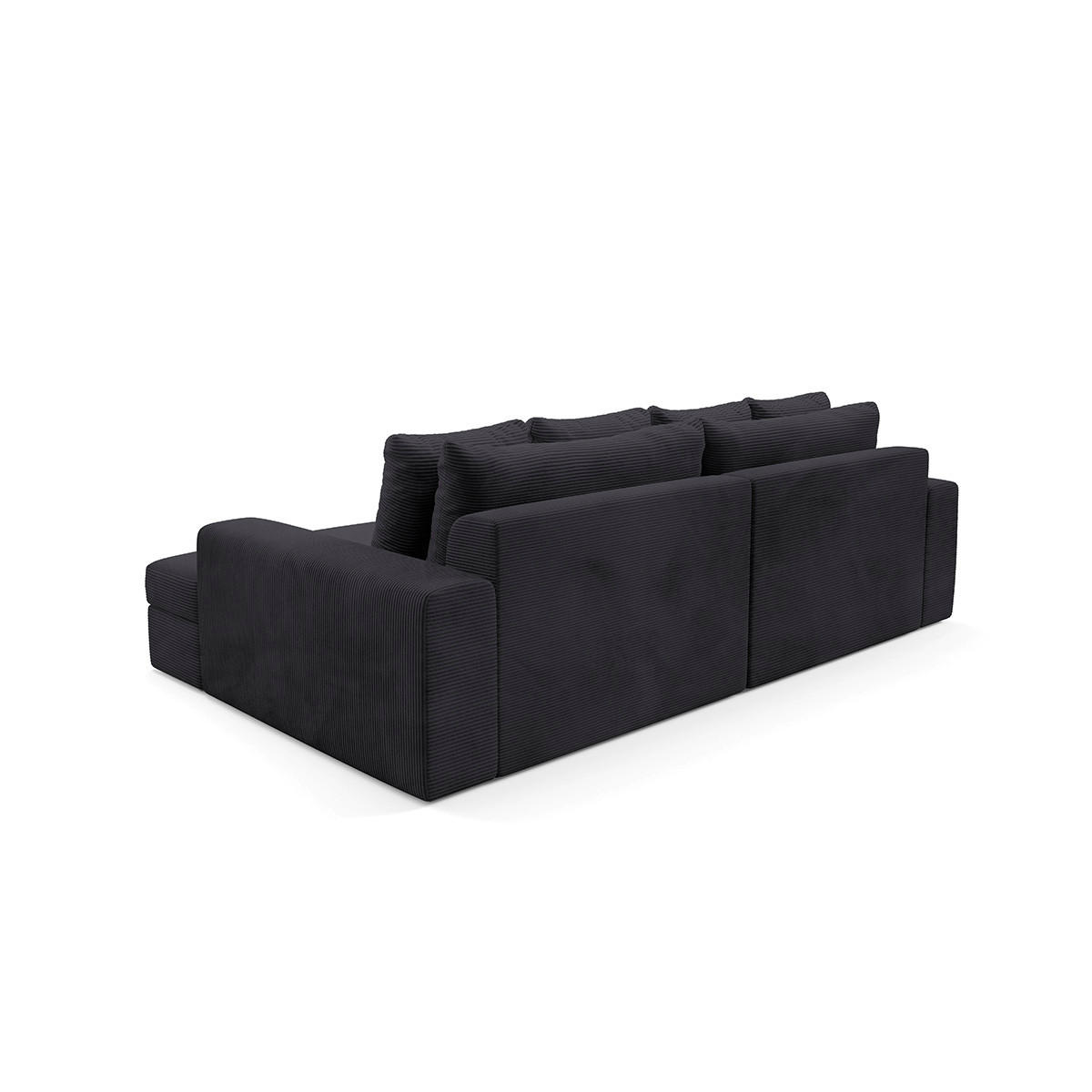 ECKSOFA Paola 3 Sitzplätze Schwarz - Schwarz, Holz (272/167cm) - Petits-meubles