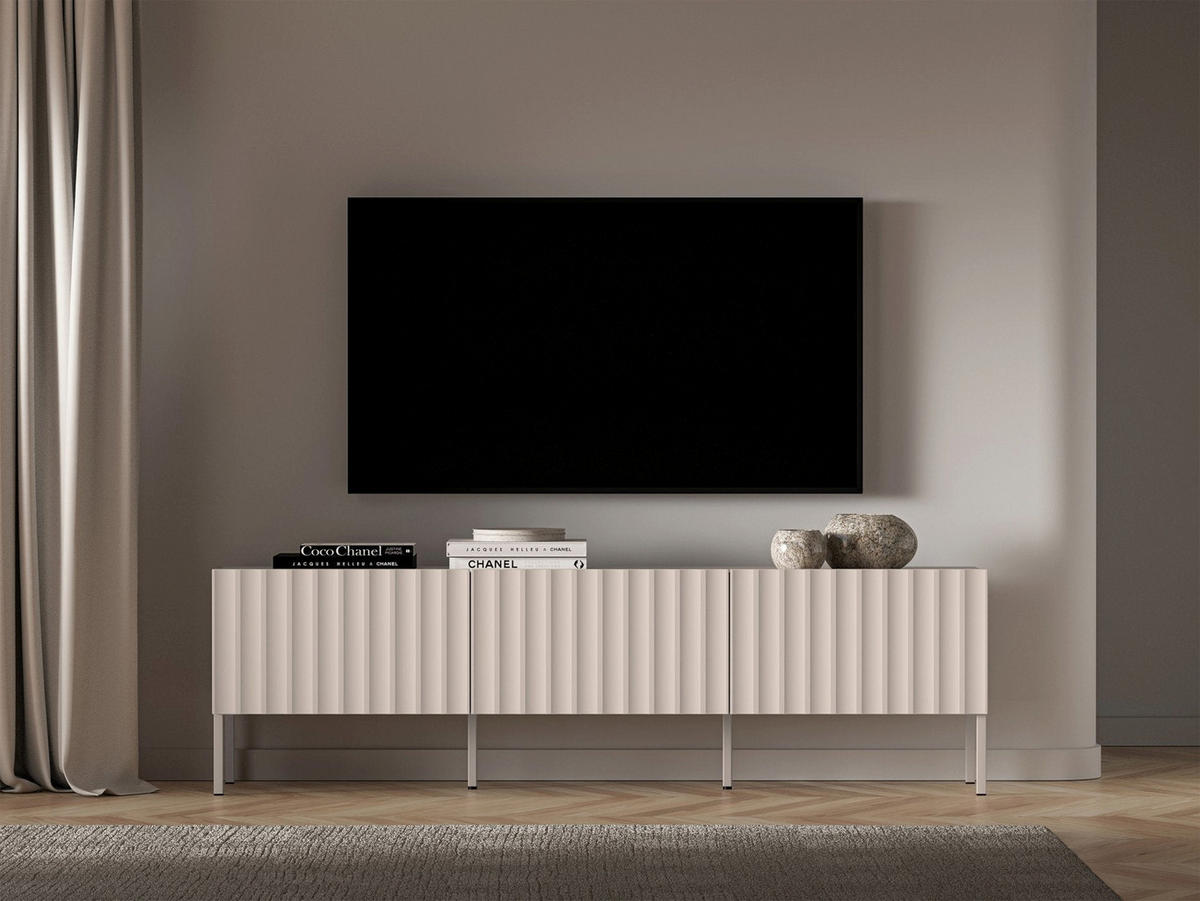TV-LOWBOARD Derriva Hellbeige 170 cm - Ecru/Beige, Holzwerkstoff/Metall (169.8/49.7/37cm) - Selsey