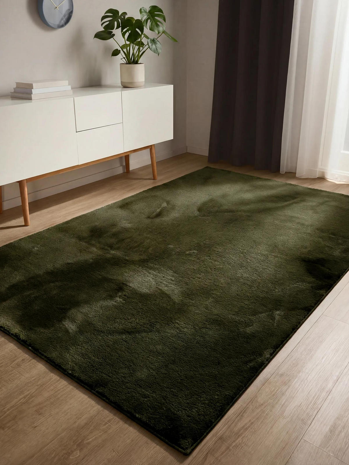 KUNSTFELLTEPPICH Furry Olivgrün 200/290 cm - Olivgrün, Kunststoff/Textil (200/290cm) - benuta