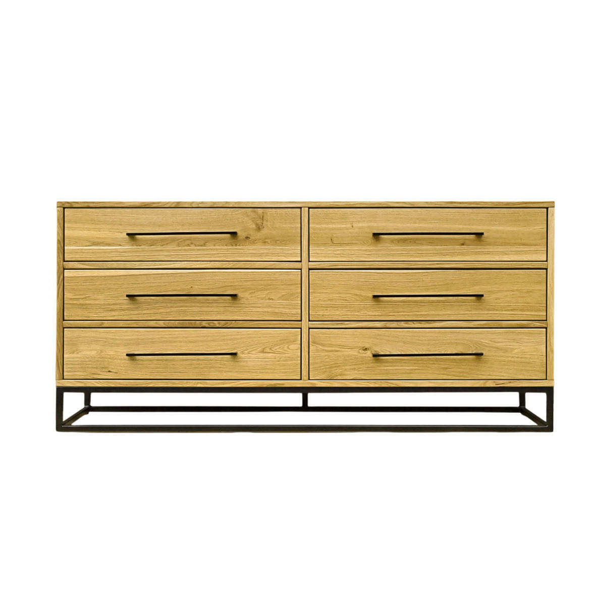 KOMMODE im Industrielook mit Schubladen aus Massivholz MERIS - Eichefarben, Holz (160/75/40cm) - Rawood Furniture