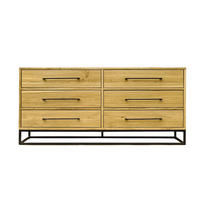 KOMMODE im Industrielook mit Schubladen aus Massivholz MERIS - Eichefarben, Holz (160/75/40cm) - Rawood Furniture