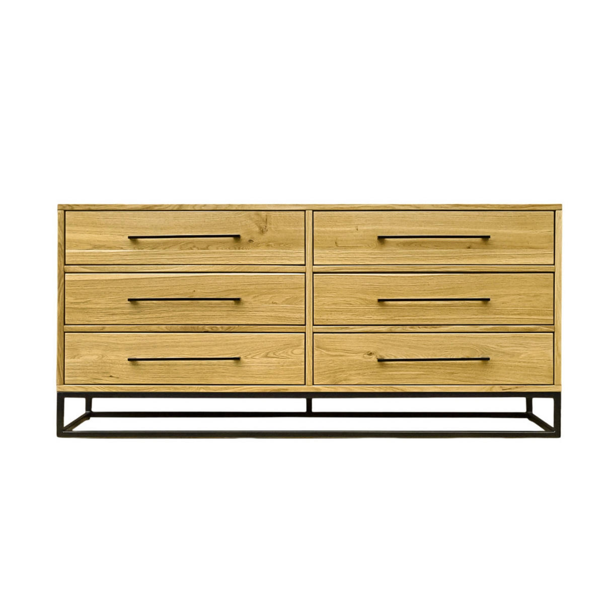 KOMMODE im Industrielook mit Schubladen aus Massivholz MERIS - Eichefarben, Holz (160/75/40cm) - Rawood Furniture