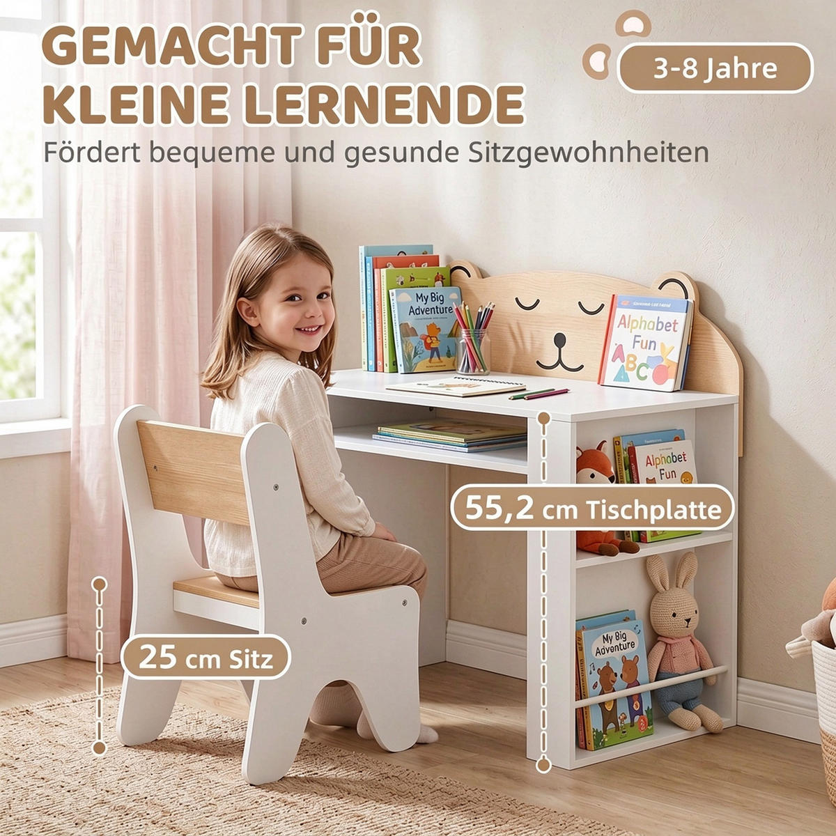 KINDERSITZGRUPPE 2er Set Spanplatte MDF Weiß - Weiß, Holzwerkstoff (41.2/74.5/80cm) - AIYAPLAY