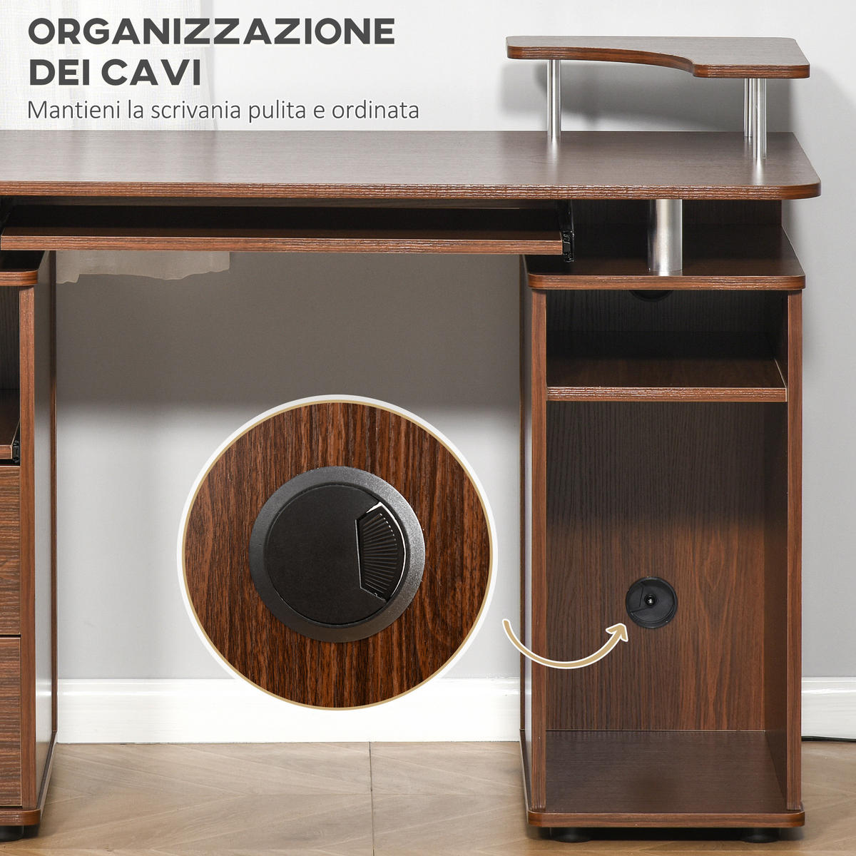 BÜROTISCH Walnussbraun 1 Stück - Walnussfarben, Holzwerkstoff (55/120/85cm) - GiPP