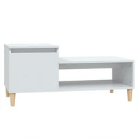 COUCHTISCH Hochglanz-Weiß 100x50x45 cm Holzwerkstoff - Weiß, Holzwerkstoff (100/50/45cm) - furnicato