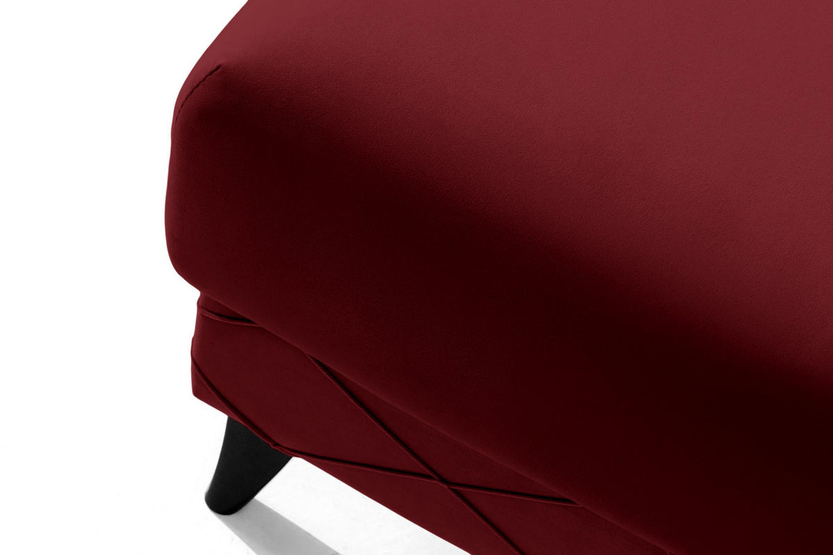 POUF GUSTAVO III Velours, Bordeaux - Bordeaux, Holz/Holzwerkstoff (92/49/92cm) - KONSIMO®