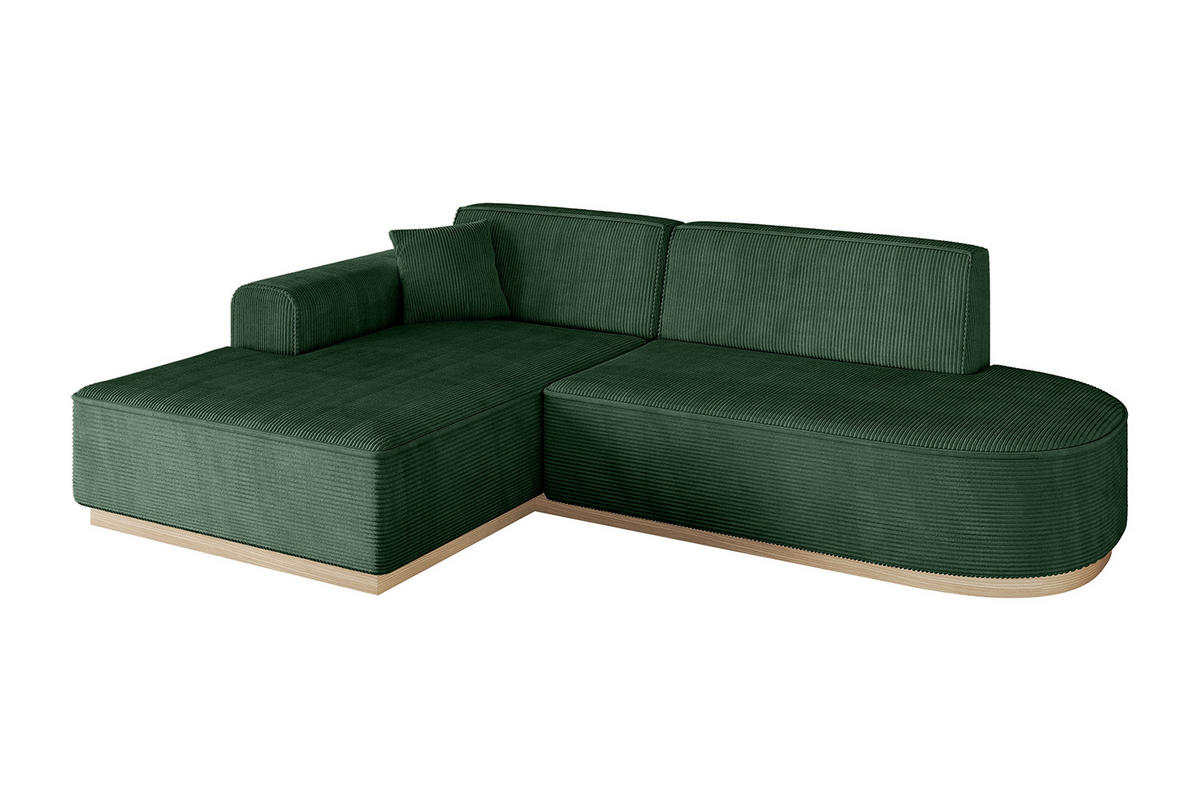 ECKSOFA Ottomane Links IREA-L1 - 232x165x80 cm Grün - Currygelb, Holzwerkstoff/Textil (232/165cm) - ALTDECOR