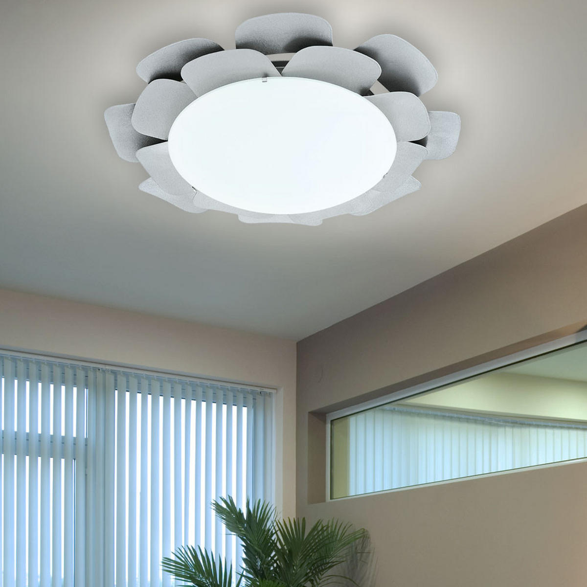 LED DECKENLEUCHTE Reclette Silber - Silberfarben, Glas (38/38/8cm)